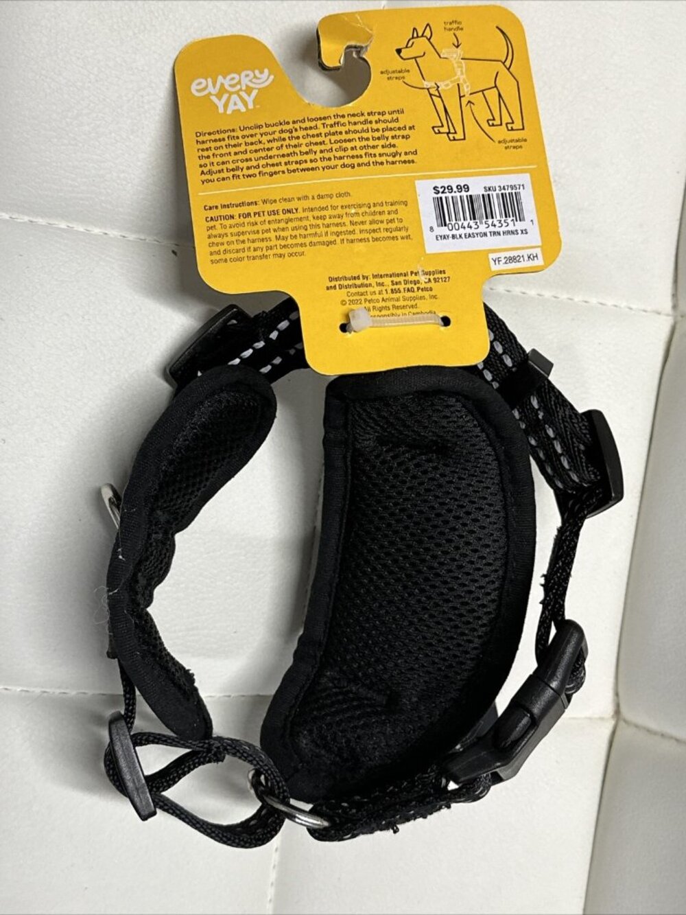 EveryYay Black Easy On Training Dog Harness XS Adjustable Petco Extra Small - Picture 8 of 10